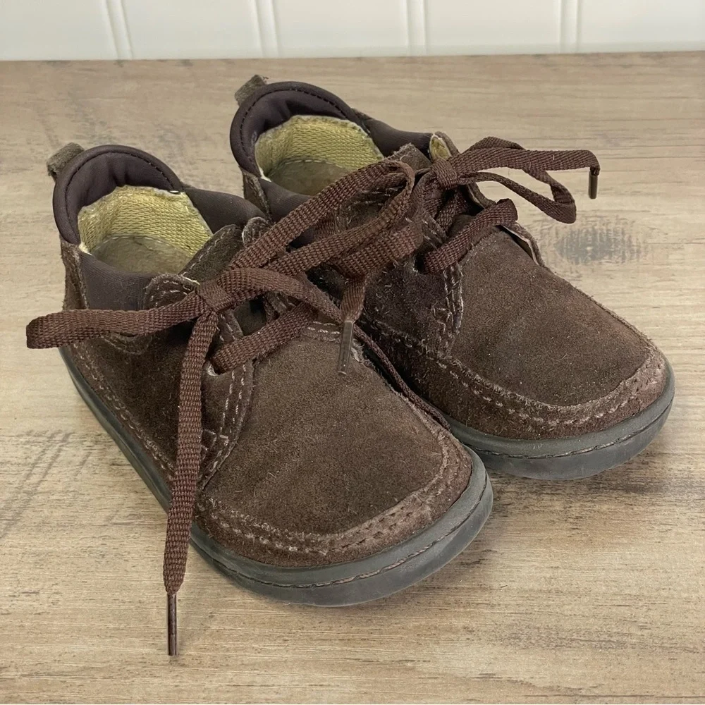 Baby Gap‎ Toddler sz 5 Brown Suede Leather Lace Up Shoes